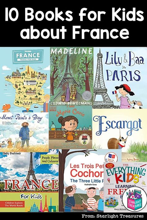 Are you doing a unit on France? These children's books are a great way to study and introduce this culture to kids. There are both fiction and nonfiction books included in this list for early readers. Let's celebrate the culture and landmarks of France! France Homeschool Unit, Paris Unit Study, France Unit Study For Kids, France Unit Study, France For Kids, France Study, Homeschool Units, History Books For Kids, Kids Olympics