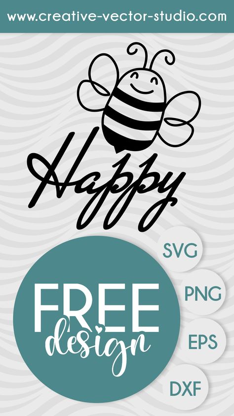 Positive Svg Free, Inspirational Svg Free, Circut Designs Free, Bee Svg Free, Free Cricut Downloads Svg, Bee Silhouette, Diy Vinyl Projects, Freebie Svg, Bee Svg