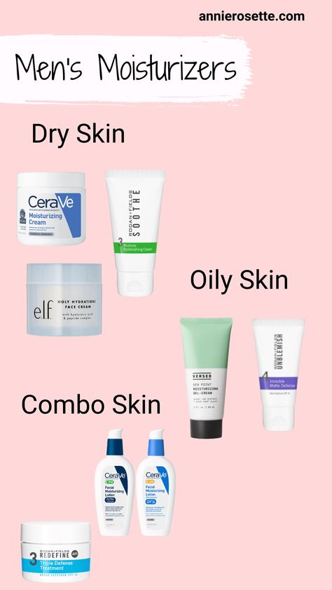 Men's drugstore moisturizer recommendations for men's skincare Products For Combo Skin, Rodan And Fields Soothe, Men Skin Care Routine, Cream For Oily Skin, Oily Skin Care Routine, Skin Care Routine Order, Simple Skincare Routine, Combo Skin, Glowing Skincare