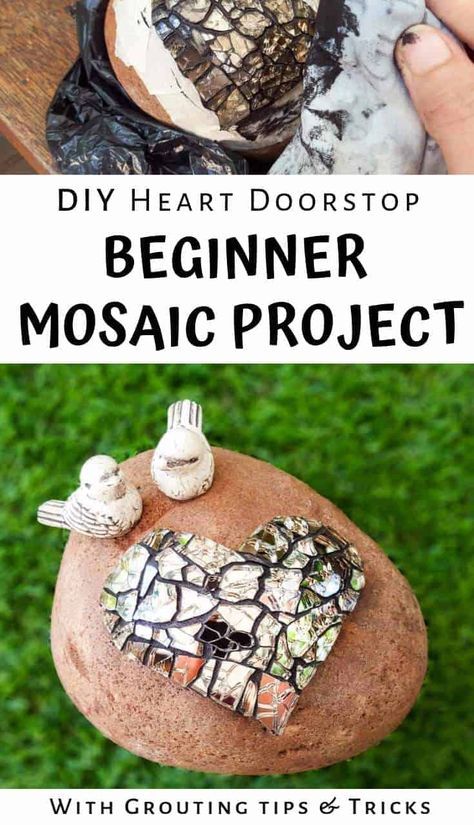 Beginner Mosaic Projects, Easy Mosaic Projects For Beginners, Mosaic Projects For Beginners, Mosaic Ideas Beginner, Beginner Mosaic, Mosaics Ideas, Easy Mosaic, Mosaic Hearts, Mosaic Tiles Crafts