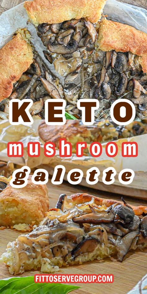 close up images of keto mushroom galette Keto Tart, Mushroom Meals, Mushroom Galette, Keto Dough, Cheese Mushrooms, Keto Mushrooms, Mushroom Tart, Dr Gundry, Lettuce Recipes