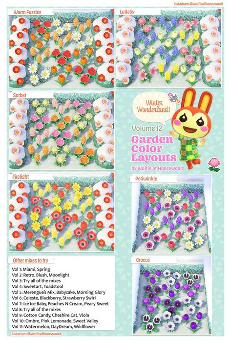 Goldie Yard Guide Acnh, Animal Crossing Southern Hemisphere, Animal Crossing Flower Combinations, Acnh Garden Layout Ideas, Acnh Flower Combinations, Acnh Wisteria, Flower Acnh, Acnh Normcore, Acnh Flowers