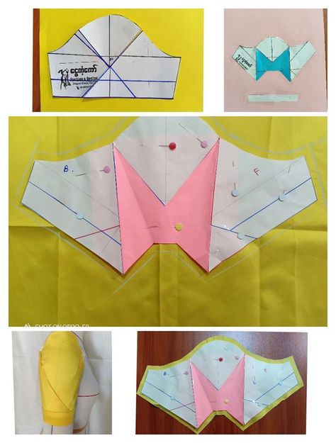 Sewing Sleeves Pattern, Mode Batik, Sewing Paterns, Pattern Clothing, Designs Blouse, Sewing Sleeves, Origami Fashion, Garment Pattern, Sleeves Ideas