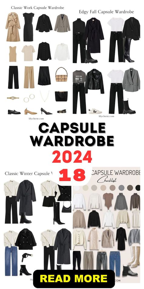 Embrace autumn's charm with the Fall 2024 Capsule Wardrobe. This guide features rich colors and comfortable layers, perfect for the season of transition. Discover how to combine classic fall pieces like boots and scarves with new trends to keep your wardrobe fresh and functional. Black And White Capsule Wardrobe Fall, Black And Tan Capsule Wardrobe, The Perfect Wardrobe, Autumn Outfits Ideas For Women, Fall Outfits Capsule Wardrobe 2024, Classic Winter Capsule Wardrobe, Capsule Wardrobe Fall Winter 2024, Fall Capsule Wardrobe 2024 For Travel, 2024 Fall Wardrobe