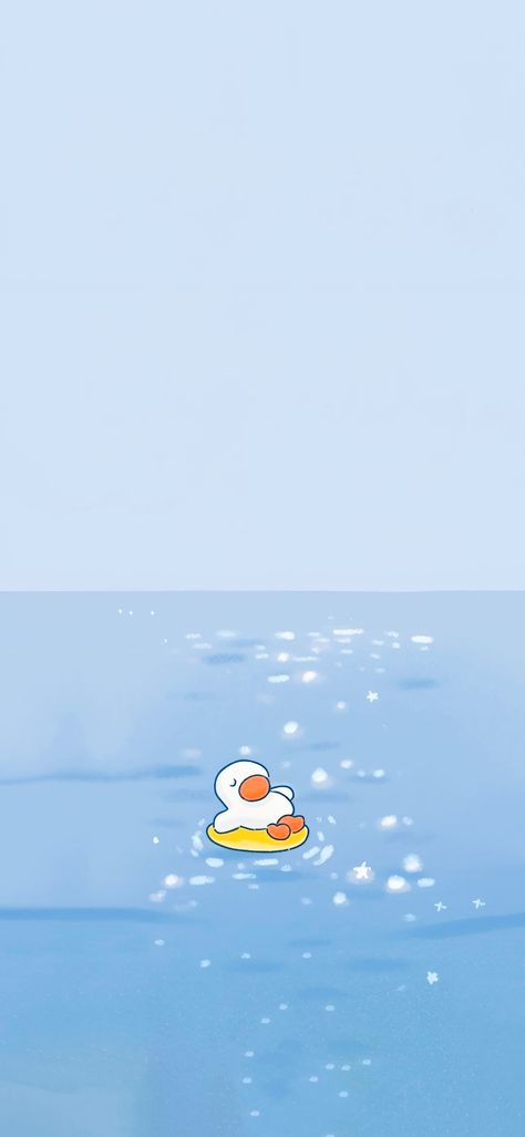 Duckie Wallpaper, Ducky Wallpapers, Cute Duck Wallpaper, Healing Illustration, Cutesy Wallpaper, Htc Wallpaper, Minimalist Pastel, Baby Blue Wallpaper, Minimal Background