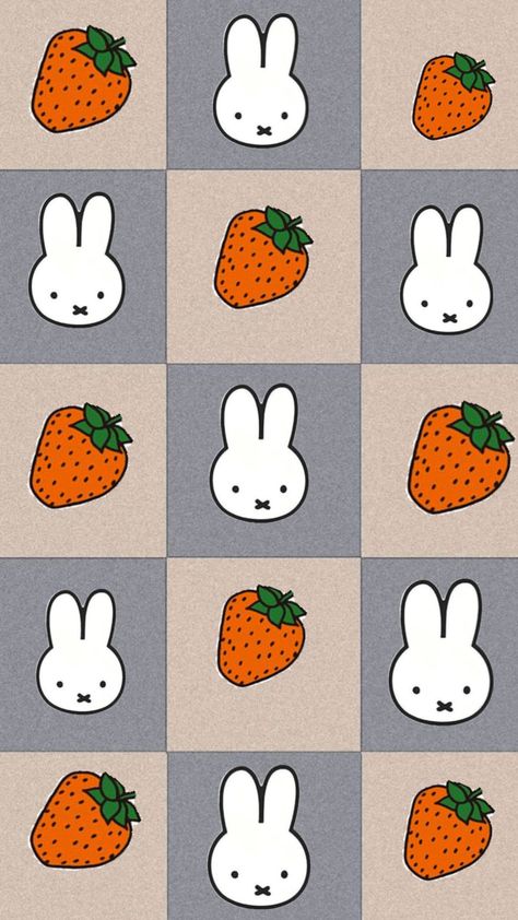 #miffy #strawberry Miffy Strawberry, Diy Tote Bag Design, Plain Wallpaper Iphone, Pink Floral Wallpaper, Hello Kitty Purse, Learn Embroidery, Pottery Crafts, Simple Wallpapers, Retro Illustration