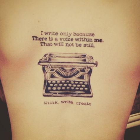 Poet Tattoo, Sylvia Plath Tattoo, Serious Tattoos, Tattoo Ideas Words, Poetry Tattoo, Typewriter Tattoo, Writer Tattoo, Typewriter Writing, Nova Tattoo