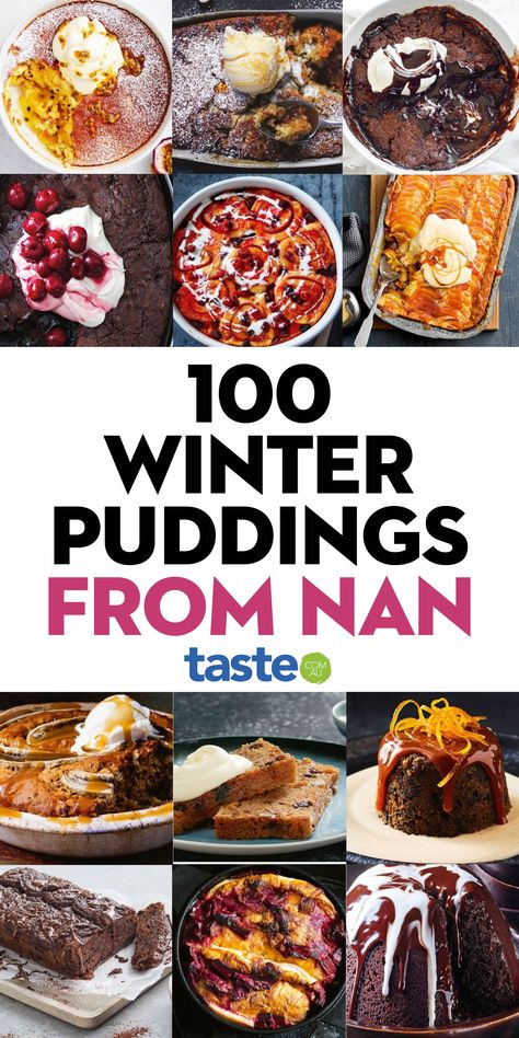 Puddings For A Crowd, Winter Puddings, Lunch Dessert Ideas Easy, Puddings Dessert, Winter Desert Ideas, Easy Winter Dessert, Desserts For Winter, Xmas Pudding Recipe, Christmas Day Puddings