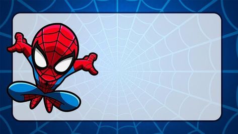 Spiderman Labels School, Spiderman Label, Spiderman And His Amazing Friends, Superhero Name Tags, Spiderman Printables, Kids School Labels, School Labels Printables, School Stickers Labels, Spiderman Stickers