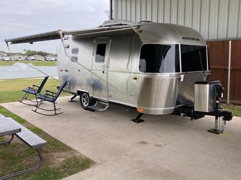 Airstream Caravel 20fb Interior, Airstream Caravel, Airstream Trailers For Sale, Airstream Trailers, Window Awnings, New Braunfels, Front Windows, The Factory, Weekend Trips