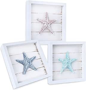 Beachy Wall Decor, Ocean Bathroom Decor, Beach Themed Wall Art, Seashell Wall Decor, Wall Decor For Bathroom, Starfish Wall Art, Tropical Bedroom, Beach Decorations, Beach Wall Hanging