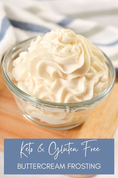 This 4-ingredient Keto vanilla buttercream icing is luscious, fluffy perfection that can be ready in five minutes! Use it to top your favorite desserts, or just enjoy it right out of the bowl. Keto Icing Recipe, Keto Cake Icing Recipe, Keto Vanilla Buttercream Frosting, Keto Cake Icing, Keto Icing For Cookies, Low Carb Icing For Cake, Keto Icing For Cake, Keto Buttercream Frosting, Healthy Icing