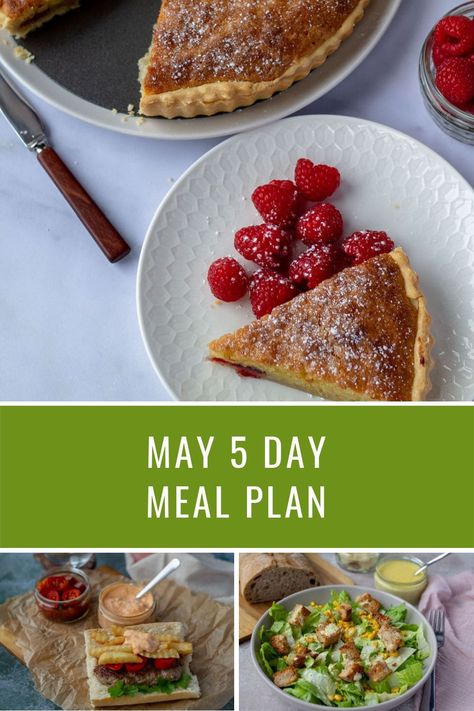 A week's worth of easy dinner recipes plus a weekend breakfast, drink, and dessert that's perfect for spring. #mealplan #dinnerrecipes Drink To Make At Home, Kitchen Magick, 5 Day Meal Plan, Goat Cheese Pasta, Egg And Cheese Sandwich, Frozen French Fries, Games Quotes, Day Meal Plan, Raspberry Almond