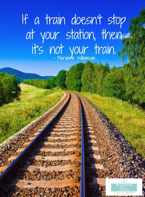 If a train doesn't stop at your station, then it's not your train. #quote Train Quotes, Track Quotes, Training Quotes, Rail Road, Journey Quotes, Never Stop Dreaming, Social Media Services, Train Journey, Pinterest For Business