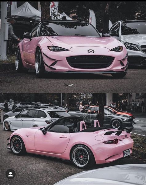 Pink Mx5, Pink Miata Mx5, Pink Miata, New Car Accessories, Mazda Mx5 Miata, Miata Mx5, Lux Cars, Pimped Out Cars, 4 Wheeler