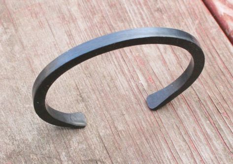 Blacksmith Jewelry, Forged Bracelet, Iron Bracelet, Forging Ideas, Blacksmithing Projects, Coal Forge, Blacksmithing Ideas, Iron Anniversary Gifts, Mens Cuff Bracelets