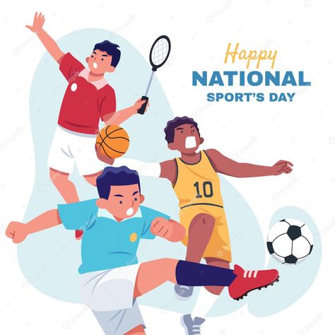 International Sports Day, International Olympic Day, Sports Day Poster, Sports Illustrations Design, School Sports Day, Multi-sport Event, National Sports Day, Education Day, Sports Advertising