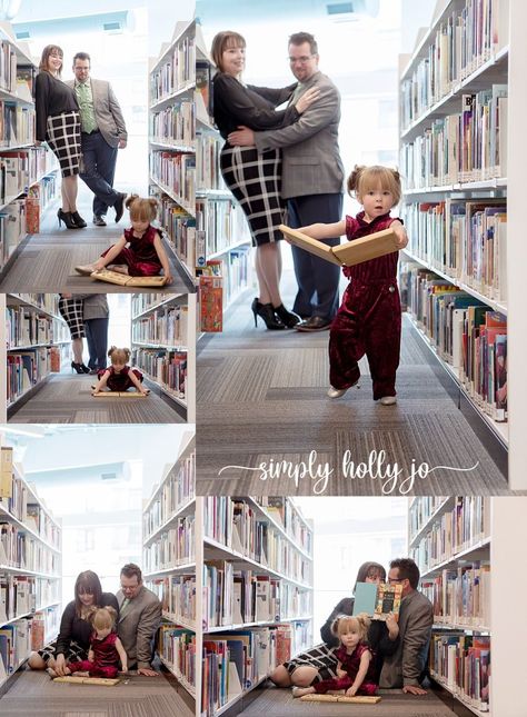 City Center Library Family Session | Lenexa, Kansas - Simply Holly Jo Family Photos In Library, Library Family Photoshoot, Lenexa Kansas, Indoor Family Photos, Indoor Family, Maternity Pics, Bad Picture, Indoor Fun, Fun Shots