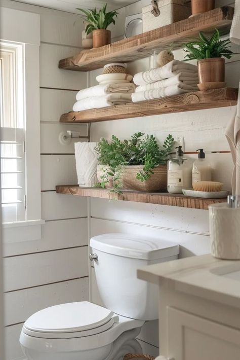 Cottage Bathroom Ideas, Small Apartment Bathroom, Bathroom Farmhouse Style, Cottage Bathroom, Rustic Bathroom Decor, Rustic Bathrooms, Small Bathroom Storage, Bathroom Inspiration Decor, Apartment Bathroom