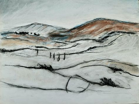 Dylan Brand charcoal, conté and pastel 2024 Pastel Landscapes, Pastel Landscape, Pastel