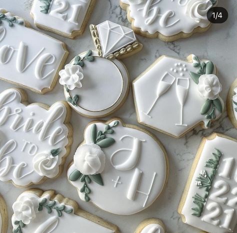 Engagement Party Cookies, Bride Cookies, Wedding Cookies Decorated, Wedding Shower Cookies, Engagement Party Planning, Bachelorette Cookies, Anniversary Cookies, Engagement Cookies, Bridal Cookies