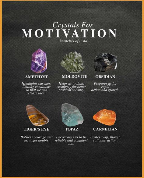 Modern Witchcraft | Witches of Insta (@witches.of.insta) | Instagram Crystals For Motivation, Embossed Notebook, Goddess Witch, Money Management Activities, Modern Witchcraft, Crystal Healing Chart, Healing Crystals For You, Mumbo Jumbo, Fear Of Flying