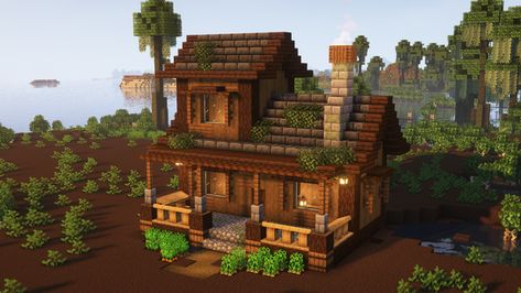 Minecraft Wood Cottage, Cozy Minecraft, Minecraft Cabin, Minecraft House Plans, Bangunan Minecraft, Minecraft Farm, Minecraft Cottage, Easy Minecraft Houses, Cool Minecraft Creations