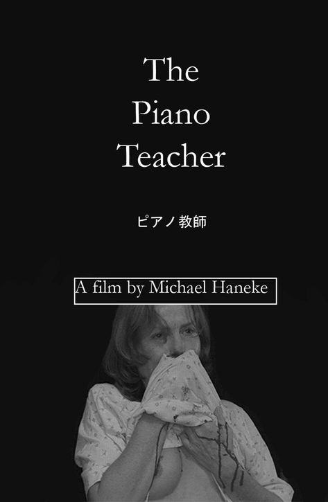 The piano teacher (2001) - Michael Haneke The Piano Teacher Movie, The Piano Teacher, Pink In The Night, Michael Haneke, Teacher Poster, Cool Movie Posters, Teacher Posters, Criterion Collection, Federico Fellini