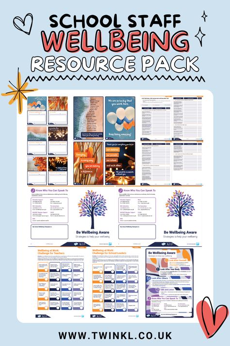 Staff Wellbeing in School Resource Pack Staff Wellbeing Ideas Teachers, Staff Wellbeing Board, Staff Wellbeing Ideas, School Wellbeing, Teacher Wellbeing, Staff Wellbeing, Staff Engagement, School Wellness, Mental Health Worker