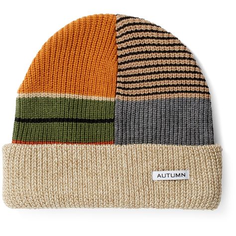 evo.com | Autumn Beanies > 11" Total Length Fine Acrylic 3" Cuff Snowflake Jacquard Knit | Autumn Patchwork Select Beanie Hat 2021 in Khaki | Acrylic Patchwork Beanie, Jacquard Beanie, Skully Beanie, Autumn Patchwork, Cool Beanies, Knitted Beanies, Hat Outfit, Granola Girl, Cool Fits