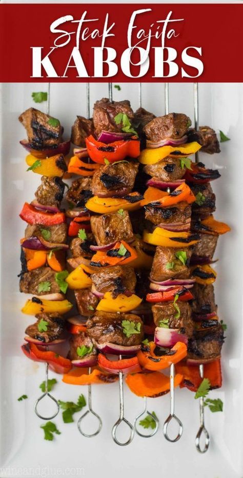 Steak Kabobs Marinade, Kabobs Marinade, Kebab Marinade, Fajita Steak, Kabob Marinade, Fajita Seasoning Recipe, Baked Chicken Fajitas, Steak Kabobs, Shish Kabobs