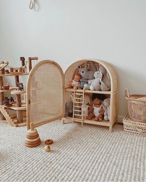 Pip and Sox on Instagram: “The perfect play space and toy storage/doll house for your little one 😍 Coming soon to our virtual shelves! Enjoy and good night lovelies…” Baby Store Display, Childrens Bedroom Storage, Boho Baby Boy, Boho Baby Nursery, Diy Playroom, Toddler Kitchen, Doll Storage, Classy Furniture, Cool Kids Rooms