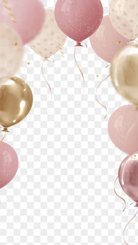 Happy Birthday Frame Instagram, Pink Birthday Background, Backgrounds Birthday, Balloons Background, Birthday Backgrounds, Flower Invitation Card, Birthday Background Design, Birthday Graphic, Balloon Background