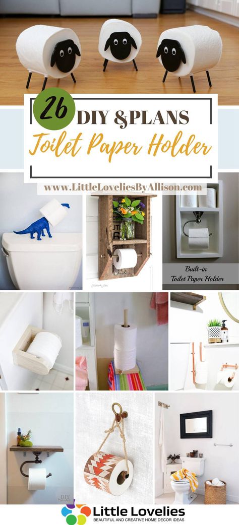 Are you tired of your current toilet paper holder? I understand how you feel. I have been there. One quick fix would be to make your very own toilet paper holder. I have made a list containing 26 creative DIY toilet paper holder ideas that you can make for your home. I’m sure you’ll find a suitable one. 1. Simple Toilet Paper Holder This kind oftoilet paper holder is best suitable for places like shops or #ToiletPaper Diy Freestanding Toilet Paper Holder, Toilet Paper Wall Storage, Toilet Paper Holder Ideas Diy, Fun Toilet Paper Holder, Bathroom Toilet Paper Holder Ideas, Diy Toilet Paper Holder Simple, Unique Toilet Paper Holder Diy, Toilet Tissue Holder Ideas, Toilet Roll Holder Diy