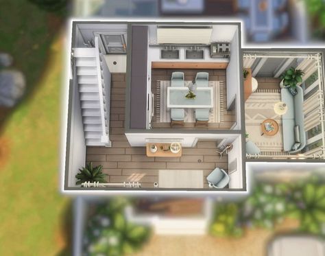 Full House Layout, Sims 4 Mobile House Ideas, Mobile House Ideas, Sims 4 Starter House, Sims Mobile House Ideas, Sims 4 Houses Layout, Starter House, Mobile House, The Sims 4 Lots