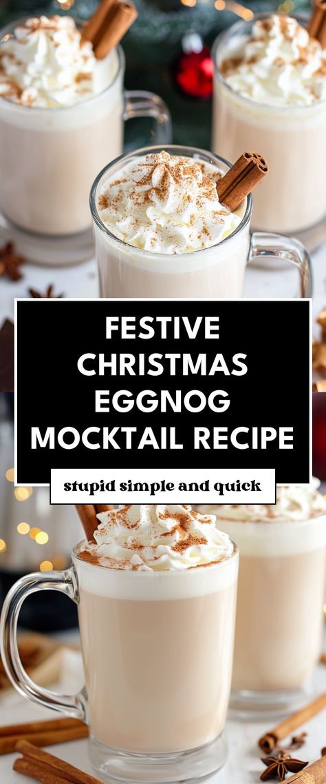 Image for Festive Christmas Eggnog Mocktail Recipe Eggnog Mocktail Recipe, Christmas Mocktail, Christmas Eggnog, Homemade Eggnog, Eggnog Recipe, Cooking Thermometer, Festive Drinks, Recipe 30, Cinnamon Flavor