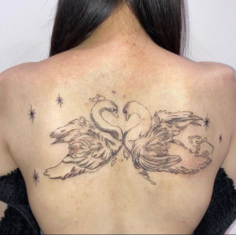 Swan Tattoo, Funky Tattoos, Handpoke Tattoo, 4 Tattoo, Cute Little Tattoos, Dainty Tattoos, Aesthetic Tattoo, Dream Tattoos, Back Tattoos