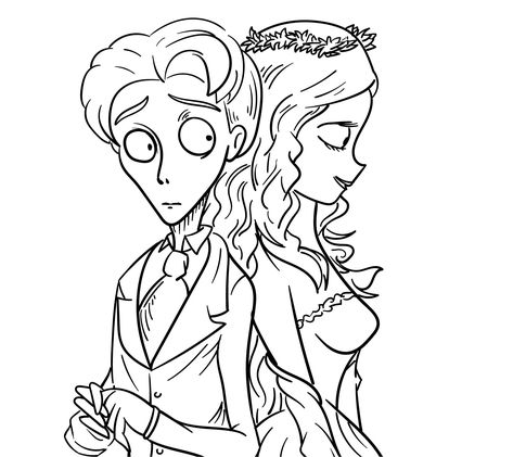 Tim Burton Coloring Pages, Corpse Bride Coloring Pages, Bride Coloring Pages, Scary Halloween Coloring Pages, Corps Bride, Halloween Coloring Pages For Adults, Best Coloring Pages, Free Halloween Coloring Pages, Halloween Printables Free