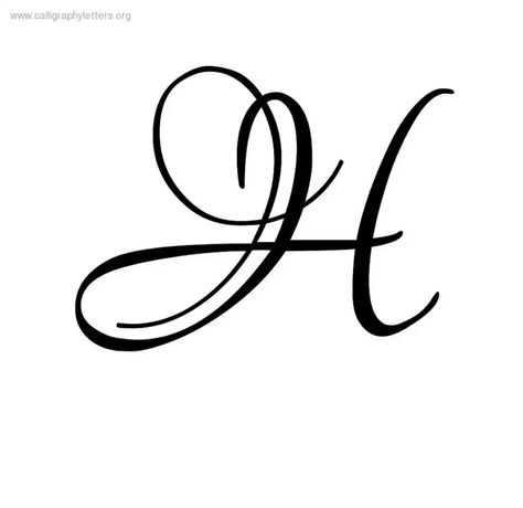 Jh Monogram, H Calligraphy, Calligraphy H, Tattoo Writing Styles, Letter H Design, Cursive Letters Fancy, Tattoo Name Fonts, Fancy Cursive, H Tattoo