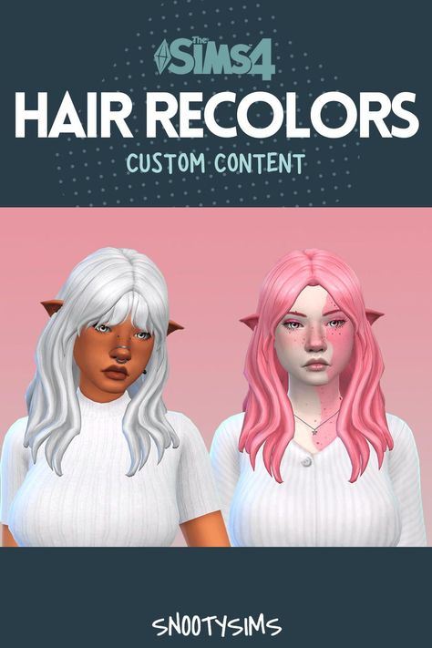 Sims 4 hair recolors are a fun activity to indulge in. Players can change their Sims’ hairstyles and colors to create the perfect look for their character. There are so many sims 4 hair recolors that you will love. In this post, we have compiled a list of new color variations that can transform your game with ease into a new look that is uniquely you! Sims 4 Hair Recolours, Sims 4 Custom Hair Colors, More Hair Colors Sims 4, Hair Color Sims 4 Cc, Sims 4 Cc Hair Two Colors, Sims 4 Blue Hair, Split Hair Sims 4 Cc, Sims 4 Cc Hair Recolor, Sims 4 Cc Black And White Hair