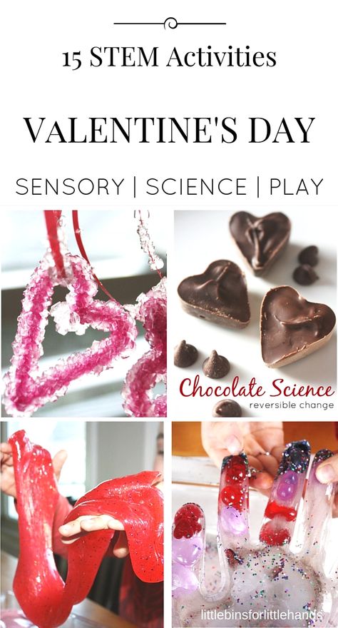 Valentines Day Science STEM Activities and Experiments Valentines Day Science, Valentine Science Experiments, Science Valentines, Kids Stem Activities, Red Ted Art, Preschool Science Activities, Easy Valentines, Chemistry Experiments, Preschool Valentines