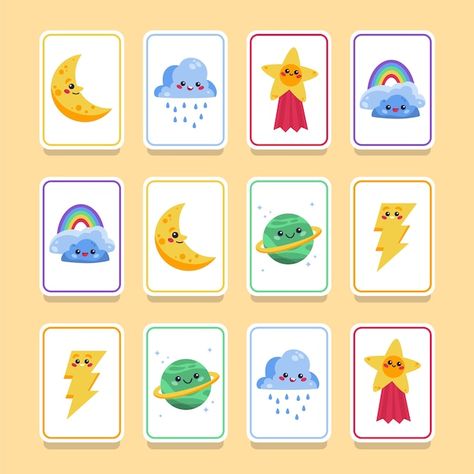 Free vector hand drawn memory game cards | Free Vector #Freepik #freevector #design-pack #kids-template #hand-drawn-stars #collection Memory Card Game, Drawn Stars, Game Card Design, Memory Match Game, Memory Game, Memory Games, Game Cards, Vector Hand, Matching Games