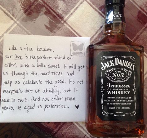 Will's 7 year anniversary gift, totally pin worthy : ) #jackdanielsno7 7 Year Wedding Anniversary, Wedding Anniversary Party Ideas, 21st Birthday Gifts For Her, Anniversary Party Ideas, 45th Wedding Anniversary Gifts, 45th Anniversary Gifts, Anniversary Gift Ideas For Him, Wedding Anniversary Gift Ideas, Anniversary Ideas For Him