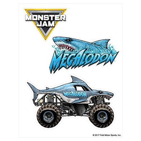 Monster Jam Megalodon Birthday, Megladon Monster Truck Party, Megalodon Monster Truck Cake, Megladon Monster Truck Cake, Megladon Monster Truck Birthday Party, Monster Jam Svg, Megladon Monster Truck, Shark Monster Truck, Monster Truck Theme Birthday Party