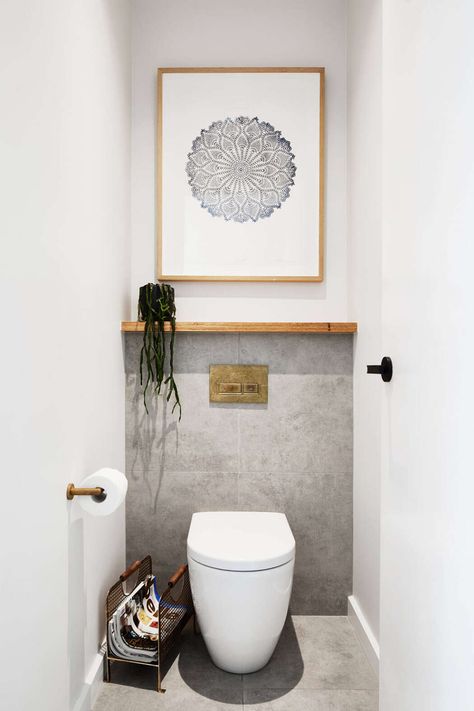 Malvern Project by Cranberry Design | HomeAdore Small Toilet Design, Klein Toilet, Small Downstairs Toilet, Ideas Baños, Wc Design, Toilet Room Decor, Small Toilet Room, Guest Toilet, Downstairs Toilet