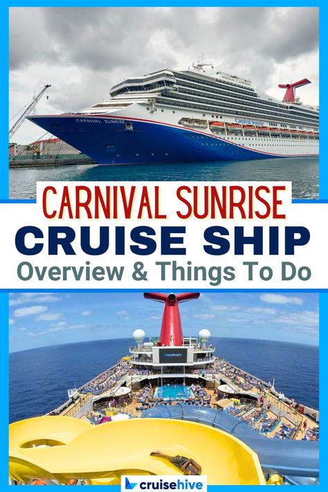 We've covered a complete overview of the transformed Carnival Sunrise cruise ship, including things to do onboard and itineraries. via @cruisehive Carnival Sunrise Ship, Carnival Sunrise, Cruising Tips, Cruise Secrets, Top Cruise, Best Vacation Destinations, Cruise Planning, Cruise Excursions, Best Vacation Spots