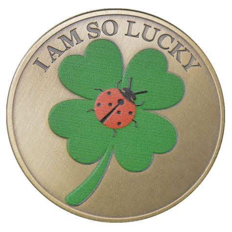 PRICES MAY VARY. ➤Unique Design: This brass lucky coin features a beautiful four-leaf clover and a lucky ladybug on one side and a powerful affirmation on the other. The coin measures 1.57 inches in diameter, making it the perfect size for carrying with you wherever you go. ➤Premium Quality: Crafted from high-quality brass, this lucky coin is durable and long-lasting. The smooth surface and polished finish add to the luxurious look and feel of the coin. ➤Positive Affirmation: The engraved text o Lucky Ladybug, Ladybug Design, Fruit Stickers, Lucky Four Leaf Clover, Lucky Wallpaper, Good Luck Charms, Lucky Symbols, Pot Luck, Lucky Shirt