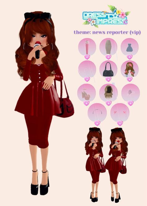 Reporter Outfits Women, Dress To Impress News Reporter Theme, News Reporter Outfit Dress To Impress, Childhood Dream Outfit, Dress To Impress Dti Codes 2024, Office Siren Dress To Impress, Dress To Impress Childhood Dream, News Reporter Outfit, Childhood Dream Outfit Dress To Impress