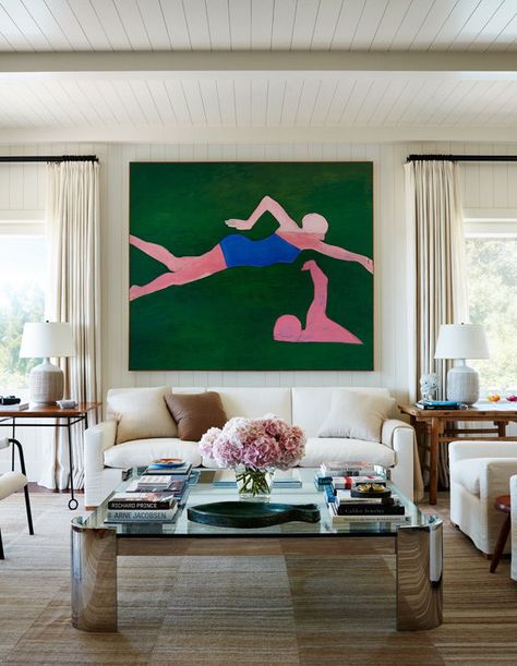 Painting Living Room Ideas, Painting In Room, Painting In Living Room, Joan Brown, Artistic Living Room, Robert Stilin, Interior Living Room Design, Kent Johnson, Paintings Living Room