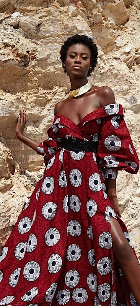 White African Print Dress, Red African Print, Africa Fashion Style, Evening Cocktails, Ghanaian Fashion, African Print Clothing, African Fashion Designers, Afrikaanse Mode, African Fashion Modern